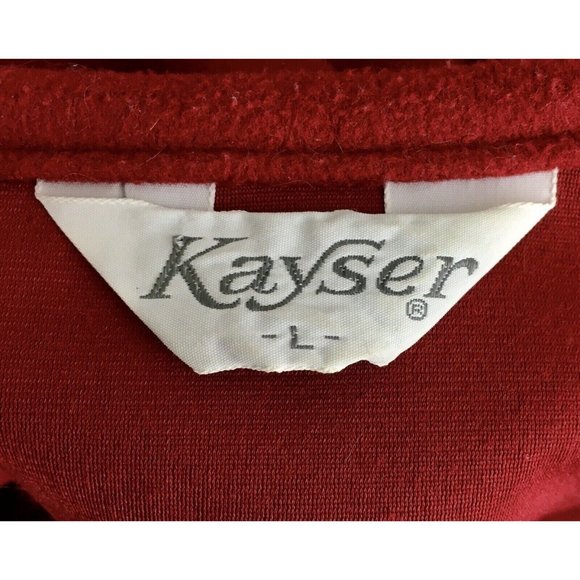 Vintage 70's Kayser MOD Burgundy Burst Quarter Zip House Robe Size Large - Picture 8 of 10